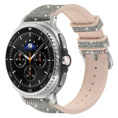 Galaxy Watch 8 (44/40 mm)/8 Classic (46mm) Armband Glitter Decor (Stjärnljusgrå)