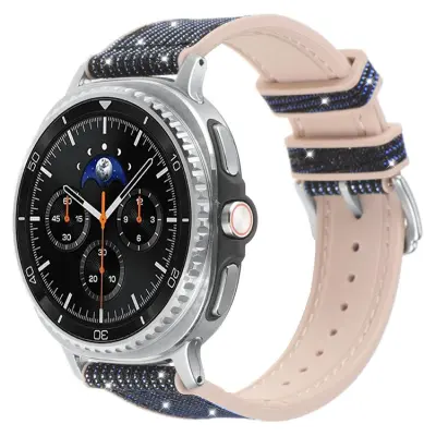 Galaxy Watch 8 (44/40 mm)/8 Classic (46mm) Armband Glitter Decor (Svartblå)