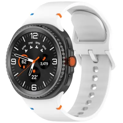 Galaxy Watch 8 (44mm/40mm)/8 Classic (46mm) Armband Silikon - Vit