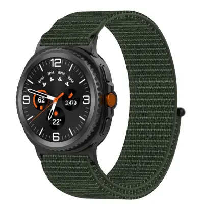 Galaxy Watch 8 (44mm/40mm)/8 Classic (46mm) Armband Vävt - Armégrön