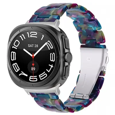 Galaxy Watch 8/8 Classic (40/44/46mm) Armband Acrylic Resin - Lila Grön