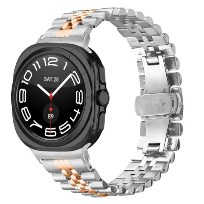 Galaxy Watch 8/8 Classic (40/44/46mm) Armband Bead Metal - Silve/Rosaguld