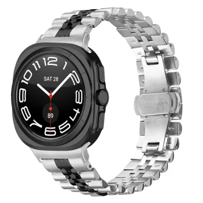 Galaxy Watch 8/8 Classic (40/44/46mm) Armband Bead Metal - Silve/Svart