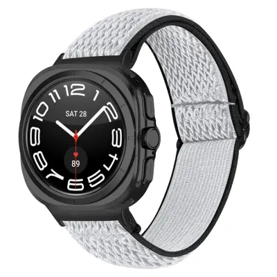 Galaxy Watch 8/8 Classic (40/44/46mm) Armband Elastic - Svart/Vit