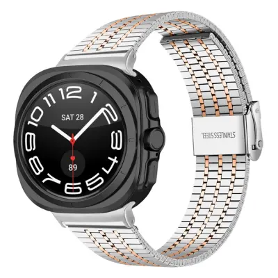 Galaxy Watch 8/8 Classic (40/44/46mm) Armband Stainless Steel - Silver/Rosaguld