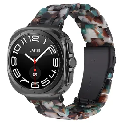 Galaxy Watch 8/8 Classic (40/44/46mm) Armband Vattentät Acrylic - Blå Flower