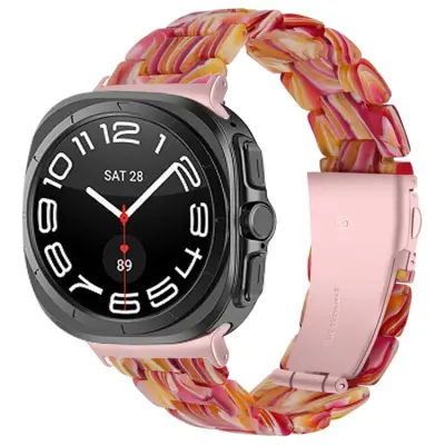 Galaxy Watch 8/8 Classic (40/44/46mm) Armband Vattentät Acrylic - Marble Röd