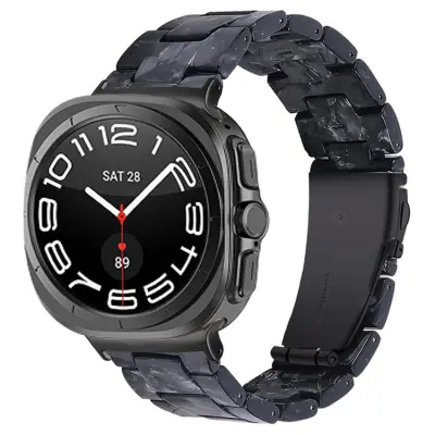 Galaxy Watch 8/8 Classic (40/44/46mm) Armband Vattentät Acrylic - Svart Flower