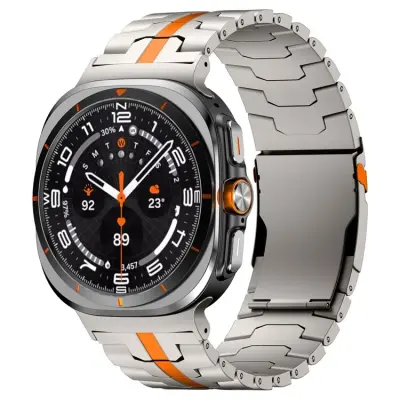 Galaxy Watch Ultra (47mm) Armband Titan Alloy - Titan/Orange