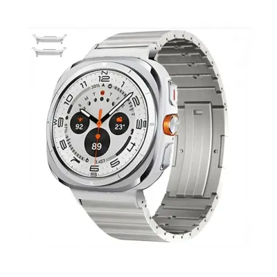 Galaxy Watch Ultra 47mm Armband Titanium Sliding Buckle - Silver