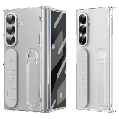 Galaxy Z Fold 7 Mobilskal Kickstand Armband - Transparent