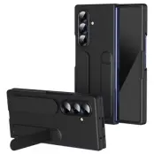 Galaxy Z Fold7 5G Mobilskal Kickstand Armband PC Silicone - Svart