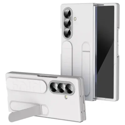 Galaxy Z Fold7 5G Mobilskal Kickstand Armband PC Silicone - Vit