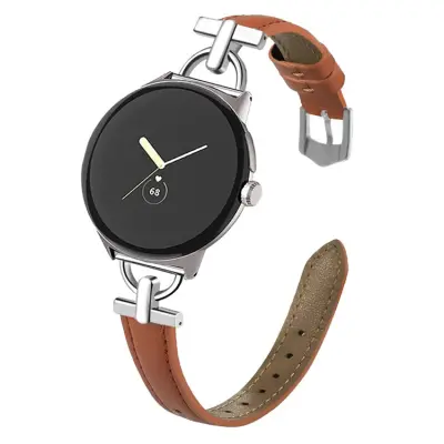 Google Pixel Watch 3 45mm Armband Äkta Cow Läder - Brun