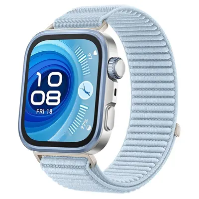 Huawei Watch Fit 4/Fit 4 Pro Armband Magic Tape Nylon - Ljusblå