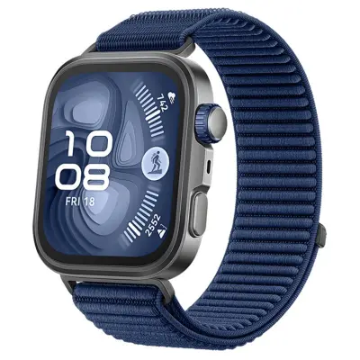 Huawei Watch Fit 4/Fit 4 Pro Armband Magic Tape Nylon - Mörkblå