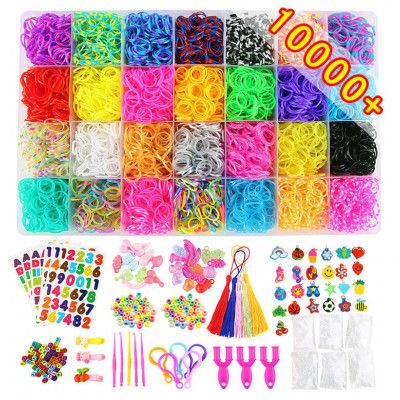 Loom bands pysselset - 28 olika färger - 11000 st
