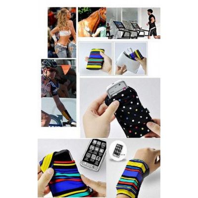 PCMAMA Wrist band till mobil - Medium - (Polka dot Rosa)