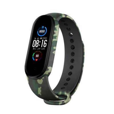 Armband kompatibelt med Xiaomi Mi Band 6/5 - Camo Grön