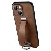 SULADA iPhone 15 Mobilskal Kickstand med Wristband - Brun