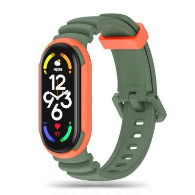 Tech-Protect Xiaomi Mi Smart Band 5/6/6 NFC/7 Armband - Grön/Orange