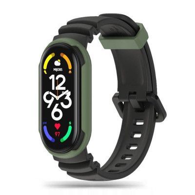 Tech-Protect Xiaomi Mi Smart Band 5/6/6 NFC/7 Armband - Svart/Grön