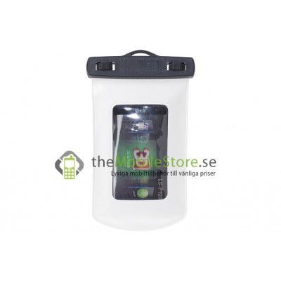 Vattentät väska med armband till stora smarta mobiler (Vit)