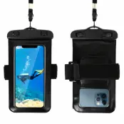 Vattentätt Mobilfodral PVC Armband 6.5""- Svart