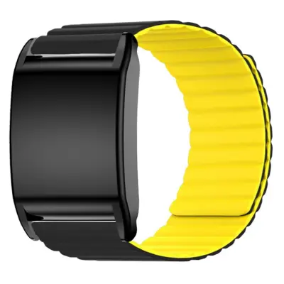 Whoop 4.0 Armband Magnetic Silikon - Svart/Gul