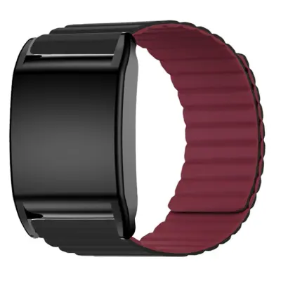 Whoop 4.0 Armband Magnetic Silikon - Svart/Wine Röd