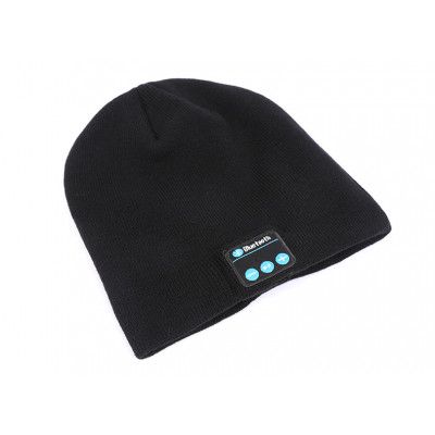 Beanie Mössa med inbyggt bluetooth-headset - Svart