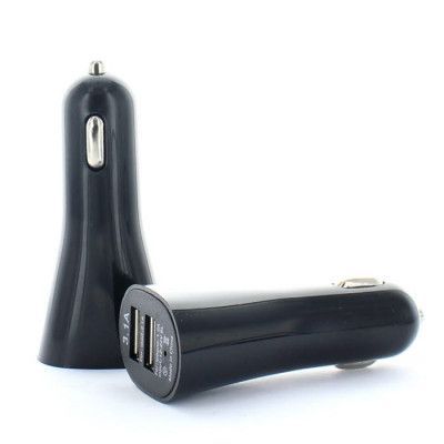 Ladda två enheter samtidigt med Daul Port USB billaddare (Svart)