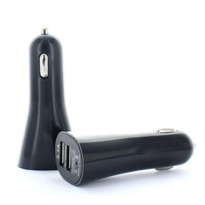 Ladda två enheter samtidigt med Daul Port USB billaddare (Svart)