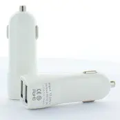 Ladda två enheter samtidigt med Daul Port USB billaddare (Vit)