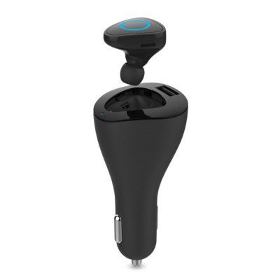 Rock billaddare med bluetooth headset - Svart