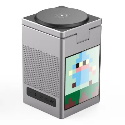 15W 6-i-1 Magnetisk Trådlös Laddare med Bluetooth-högtalare (Grå)