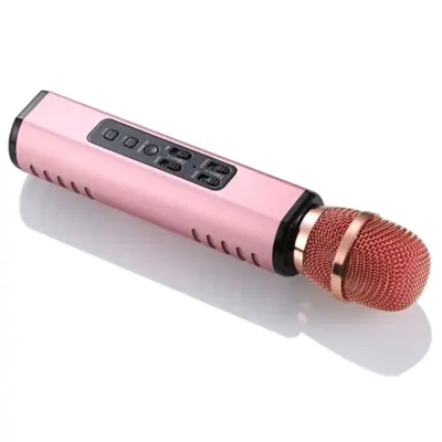2in1 Trådlös Mikrofon Bluetooth Högtalare Karaoke K6 - Rosa