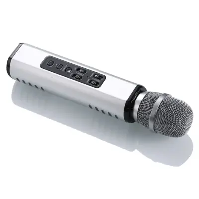 2in1 Trådlös Mikrofon Bluetooth Högtalare Karaoke K6 - Silver