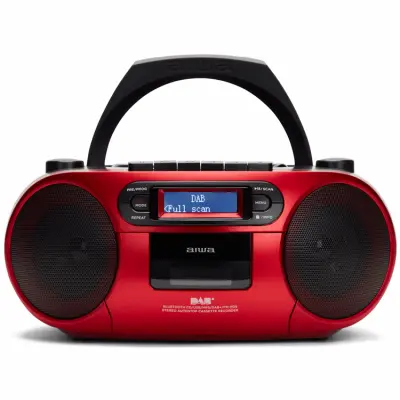 AIWA Radio med CD-Spelare, Kassettband och Bluetooth - Röd