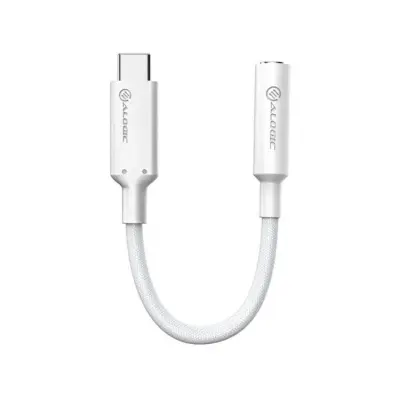 ALOGIC Elements PRO 10cm USB-C till 3.5mm ljudadapter - Vit