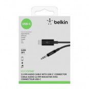 Belkin RockStar 3.5mm ljudkabel med USB-C kontakt - Svart