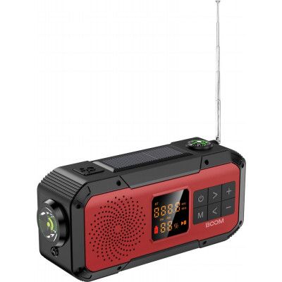 BooM Vevradio 2000mAh Powerbank Bluetooth Högtalare Lampa - Röd