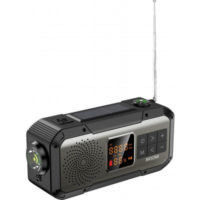 BooM Vevradio 2000mAh Powerbank Bluetooth Högtalare Lampa - Silver