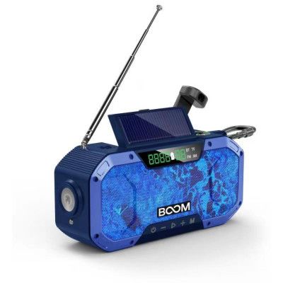 BooM - Vevradio 5000mAH Powerbank Bluetooth Högtalare Lampa - Camouflage Blå