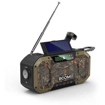 BooM - Vevradio 5000mAH Powerbank Bluetooth Högtalare Lampa - Camouflage Grön