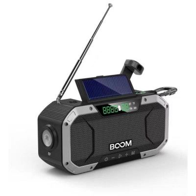 BooM - Vevradio 5000 mAh Powerbank Bluetooth Högtalare Lampa - Silver