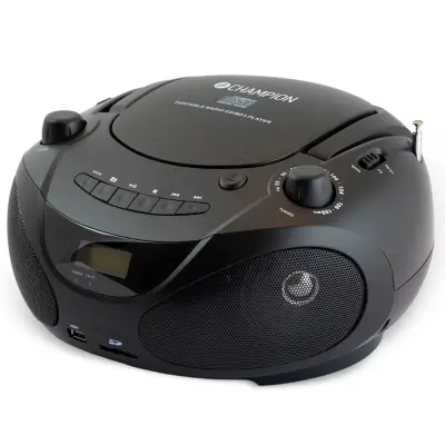 Champion Boombox CD/ Radio/ MP3/ USB Black