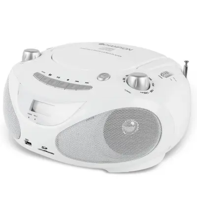 Champion Boombox CD/ Radio/ MP3/ USB White