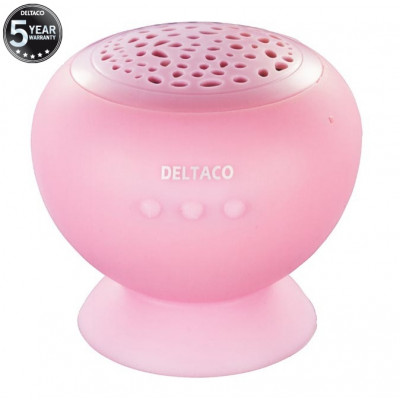 DELTACO Bluetooth högtalare med sugkopp - Rosa
