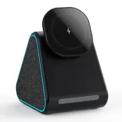 DM-23 15W Trådlös laddare med telefonställ och Bluetooth-högtalare